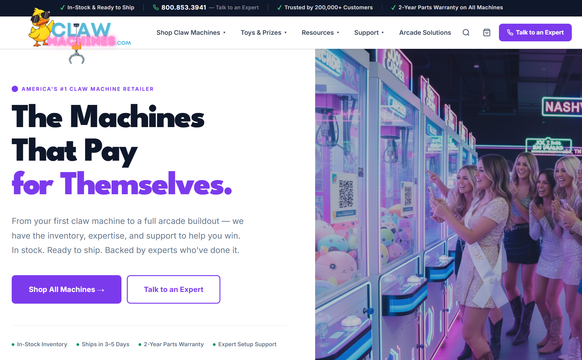 ClawMachines.com website preview